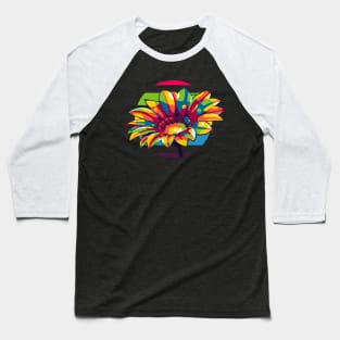 Colorful Daisy Flower Baseball T-Shirt